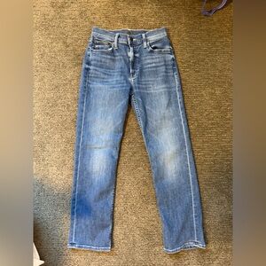 MOTHER Blue the mid rise rider ankle Straight-Leg Jeans